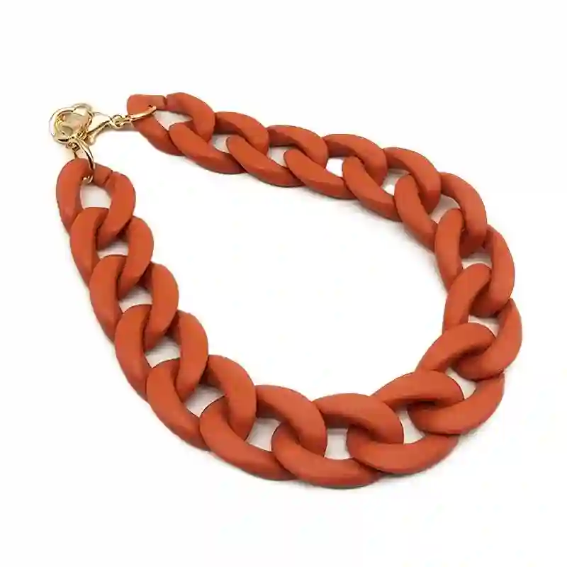 Asas de bolso de resina con mosqueton color coral
