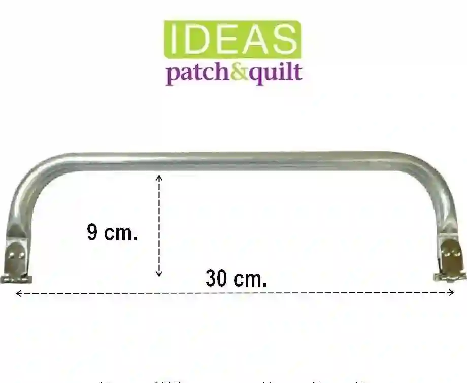 Boquilla de metal cuadrada para bolsos 30x9 cm