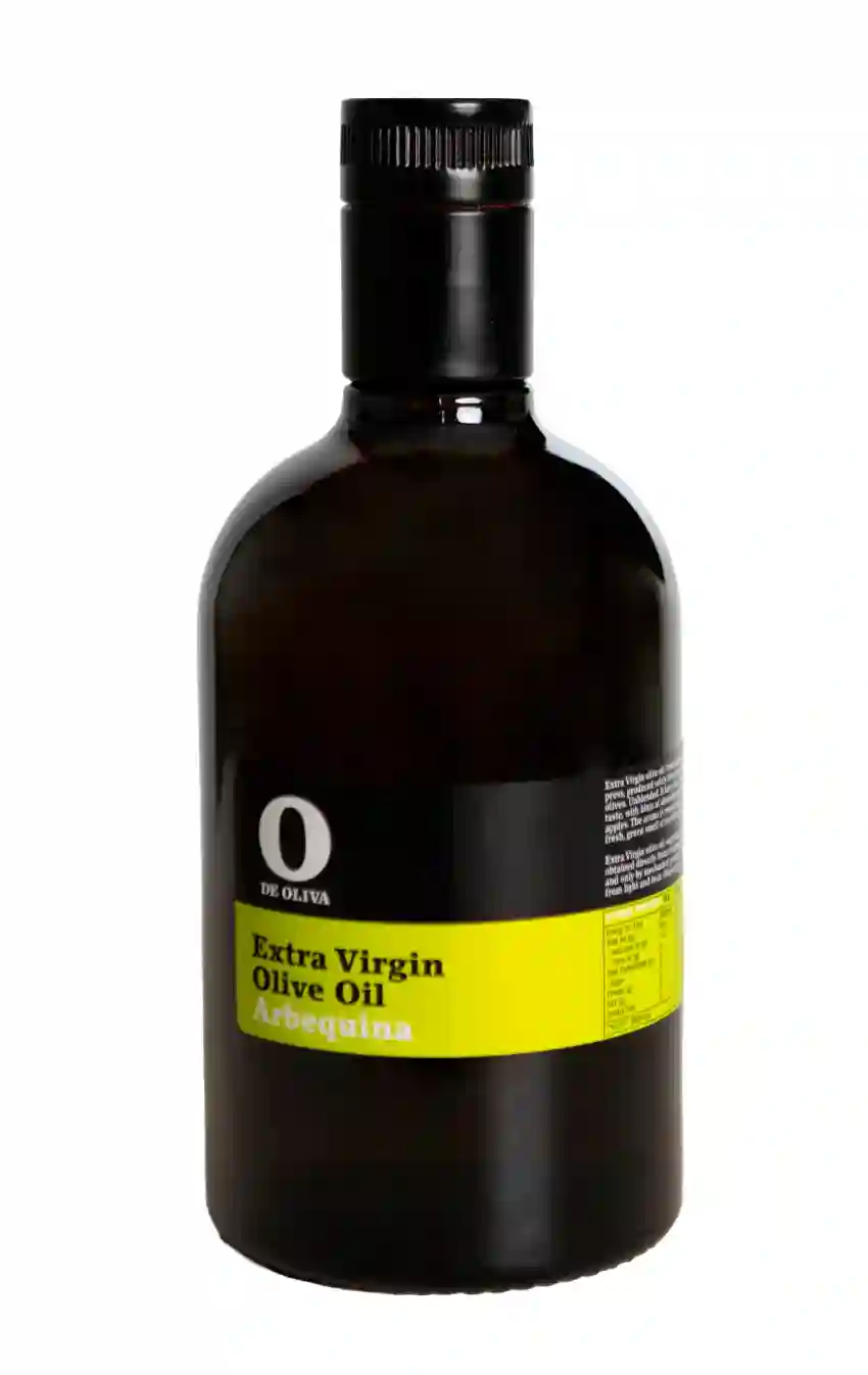 O de Oliva Arbequina - Botella de Vidrio 500 ml.