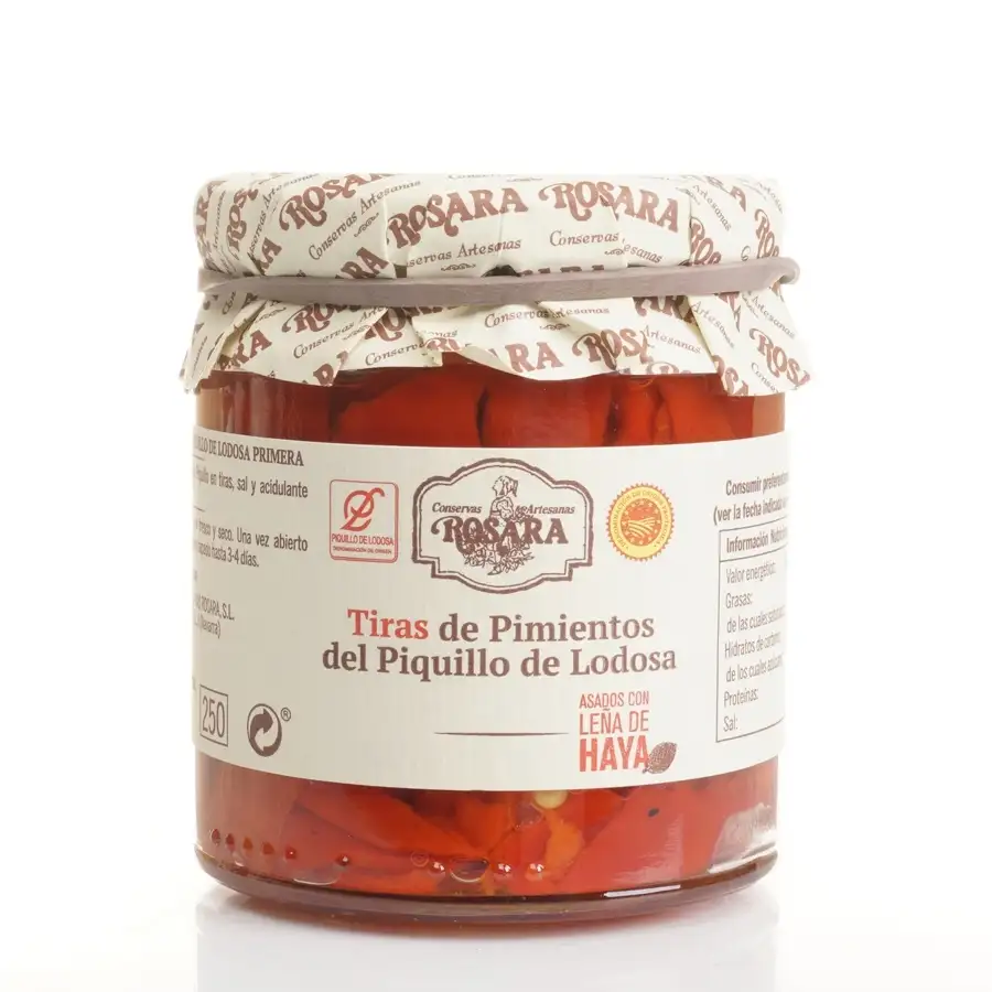 Rosara Tiras de Pimiento del Piquillo de Lodosa D.O. - Tarro 250 ml.