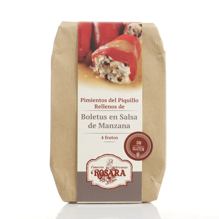 Rosara Pimiento Relleno de Boletus en Salsa de Manzana - Lata 270 ml.