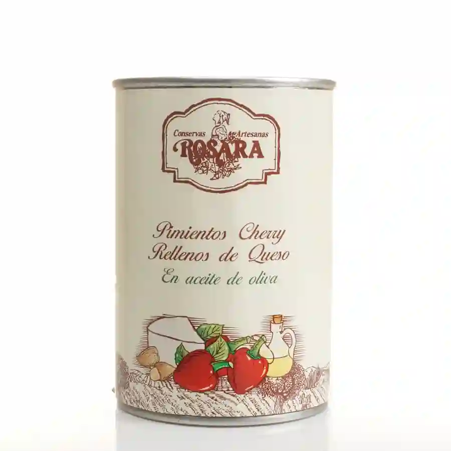Rosara Pimientos Cherry Rellenos de Queso - Lata 425 ml.