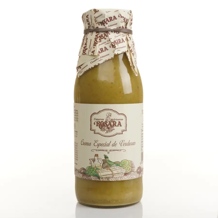 Rosara Crema Especial de Verduras - Botella de Vidrio 500 ml.