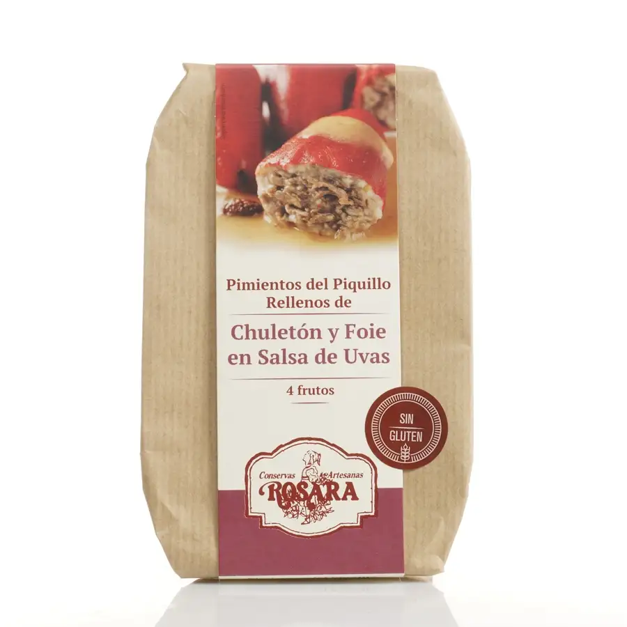 Rosara pimiento relleno de chuletón y foie - Lata 270 ml