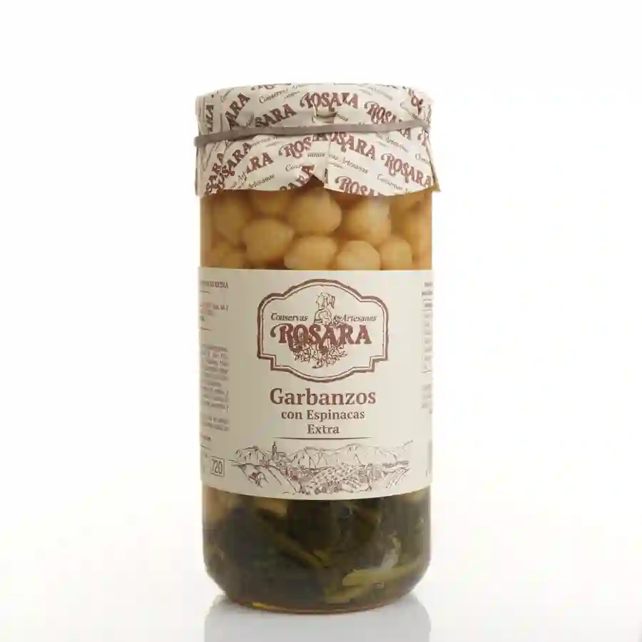 Rosara Garbanzos Con Espinacas Al Natural Extra - Tarro 720 ml