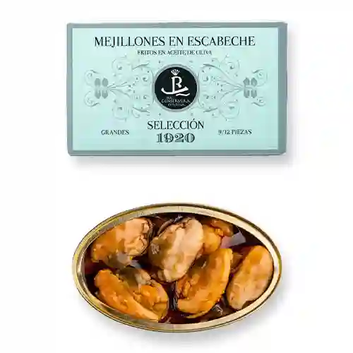 RCE Selección 1920 Mejillones Fritos en Escabeche 9/12 Piezas - Lata 120 gr.