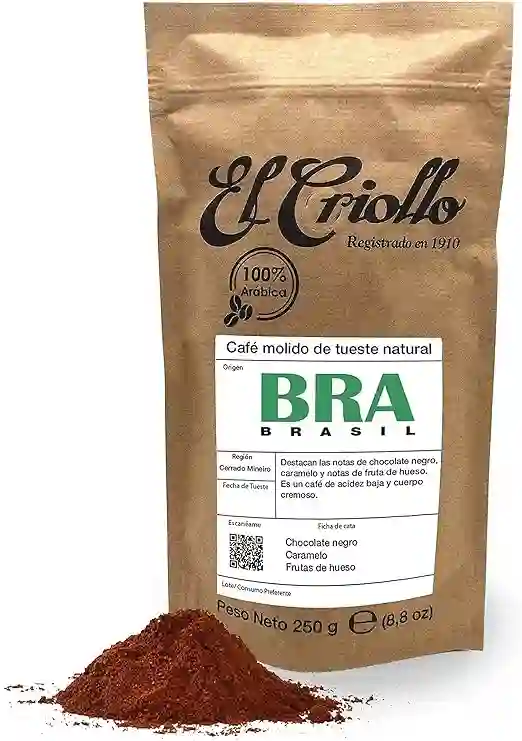 El Criollo Café de Brasil Molido - Paquete 250 GR