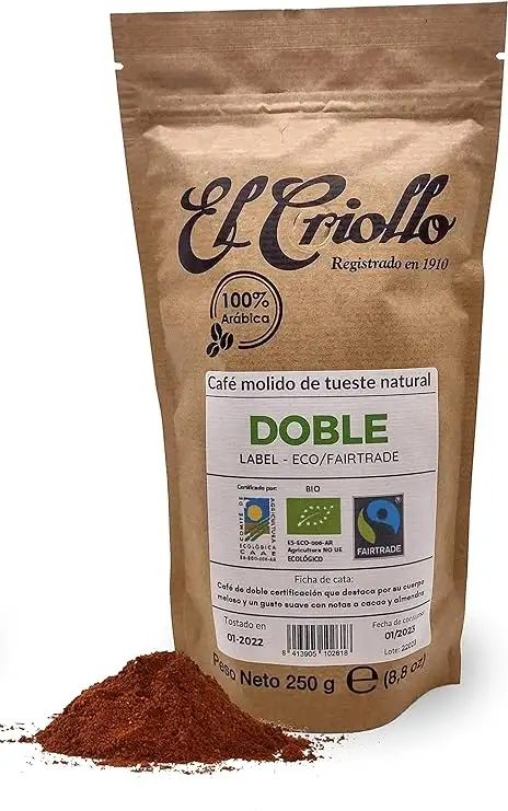 El Criollo Café Doble Label Molido - Paquete 250 Gr.