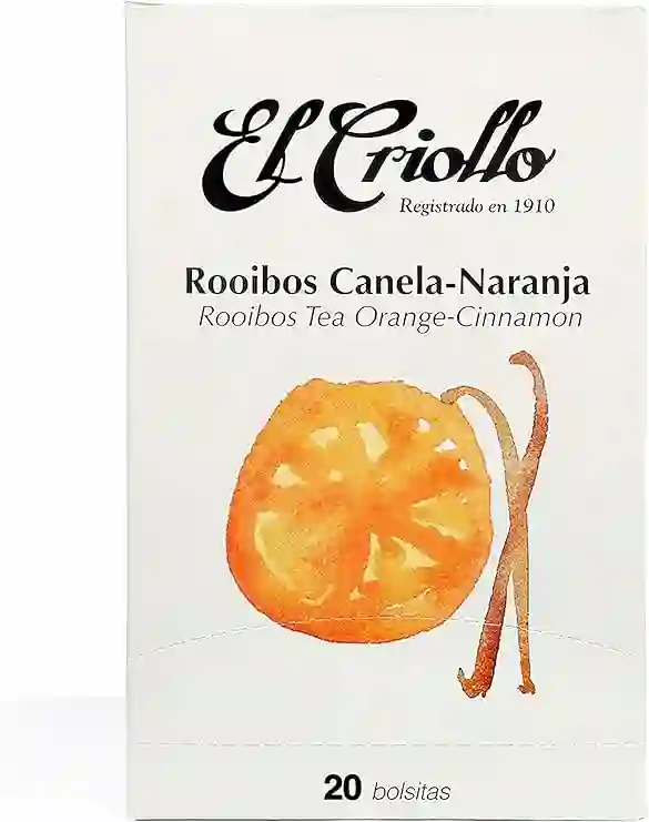 El Criollo Infusio Rooibos Canela -Naranja Gourmet - Caja de 20 Saquitos