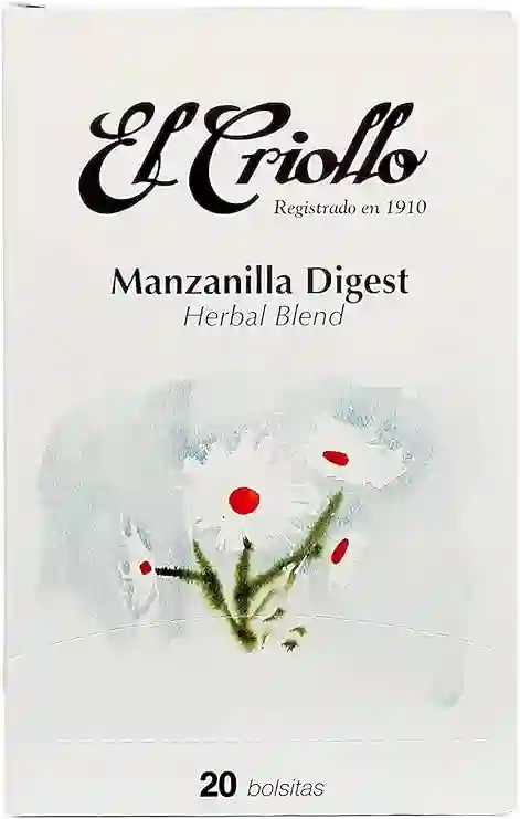 El Criollo Infusioón Manzanilla Digest Gourmet - Caja de 20 Saquitos