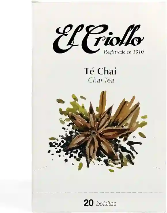 El Criollo Té Chai Gourmet - Caja de 20 Saquitos