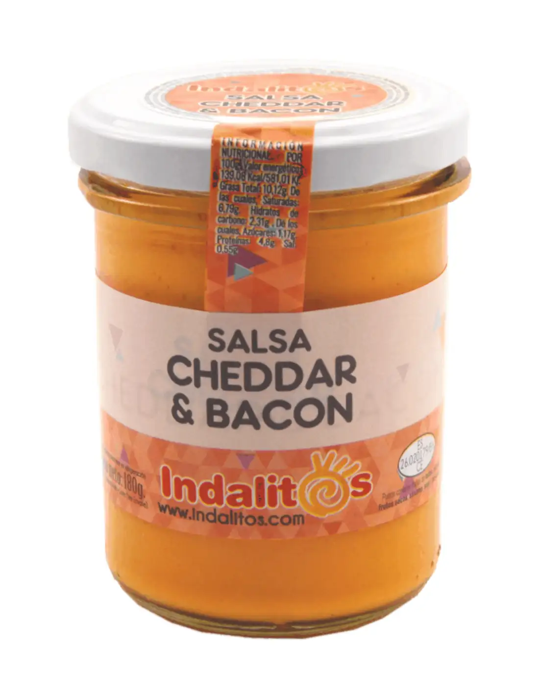 Indalitos Salsa Cheddar Con Bacon - Tarro 180 Gr.