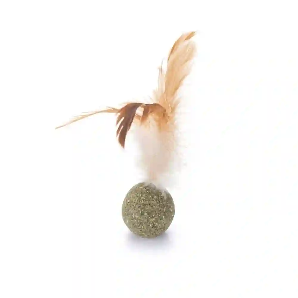 Pelota de Hierba Gatera Con Plumas