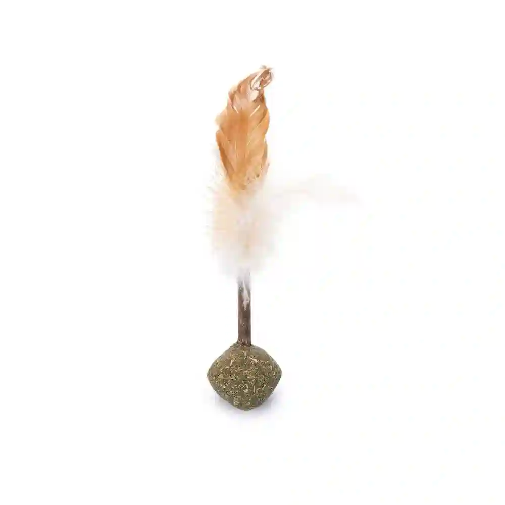 Pelota de Hierba Gatera Con Matatabi Y Plumas