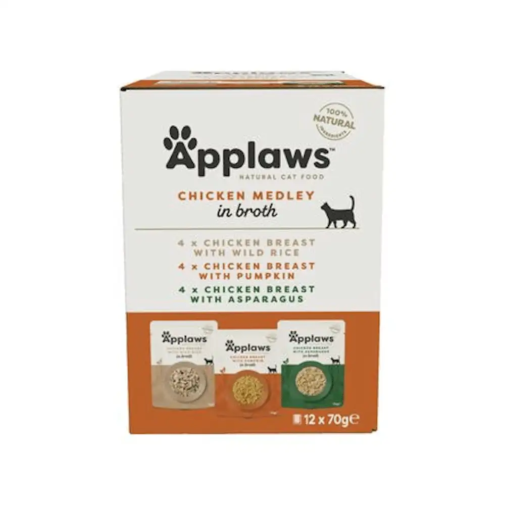 Applaws Multipack Sobres Gato Selección Pollo en Caldo 12x70g