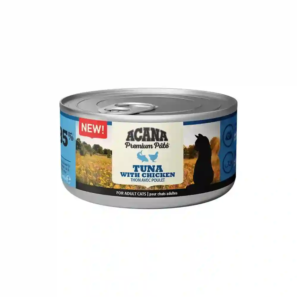 Acana felino lata premium paté de atún y pollo 85g