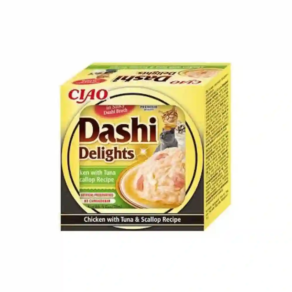 Churu Cat Dashi Delights Pollo Con Atún y Vieira 70G