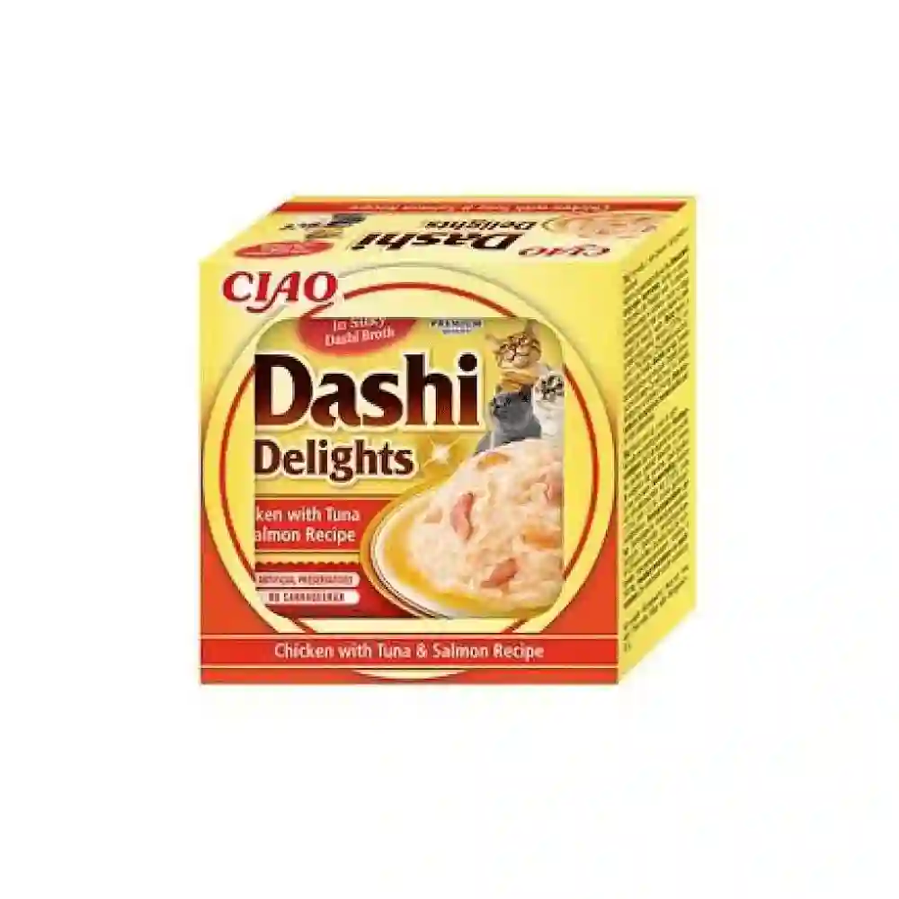 Churu Cat Dashi Delights Pollo Con Atún y Salmón 70G