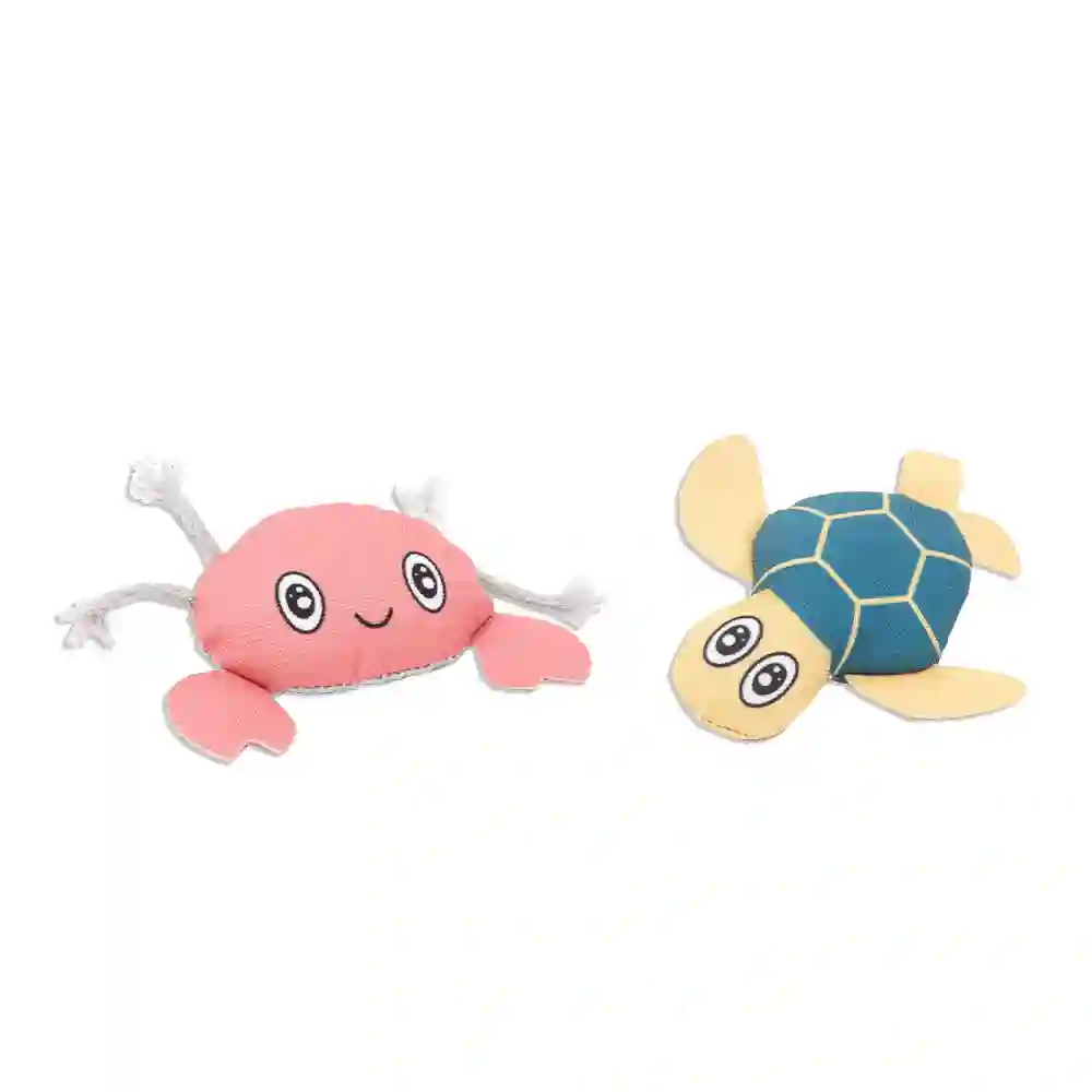 Ocean Oddity Juguetes Tortuga y Cangrejo para Gatos