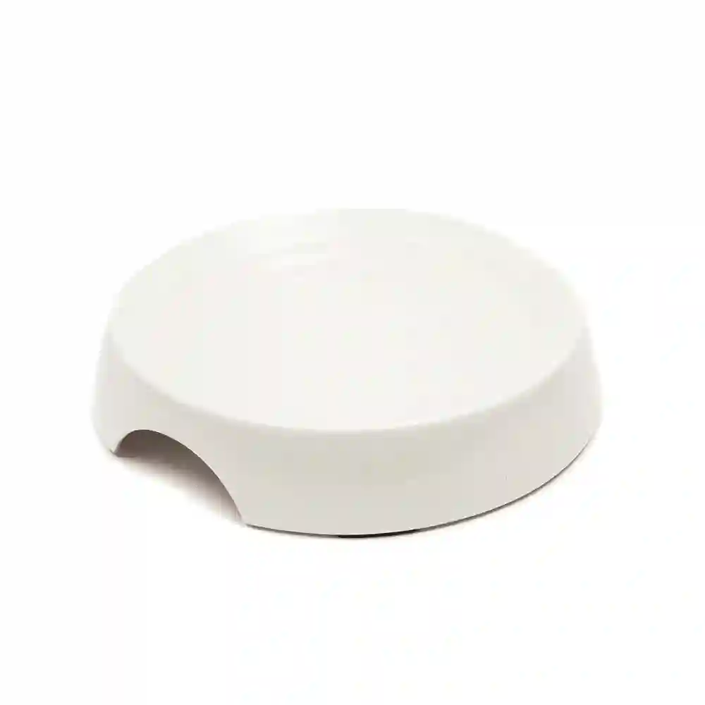 Comedero Melamina Con Ondas Color Crema para Gatos