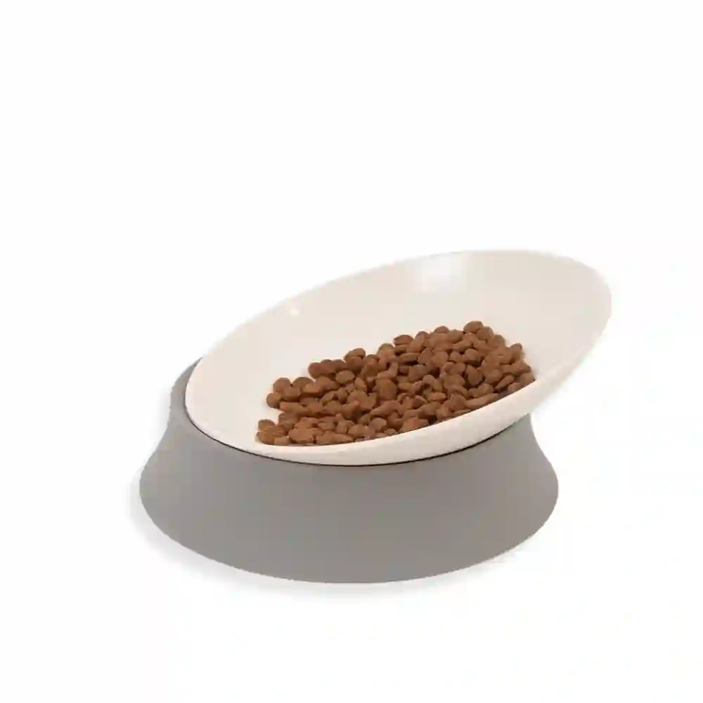 Comedero Crema inclinado para gatos