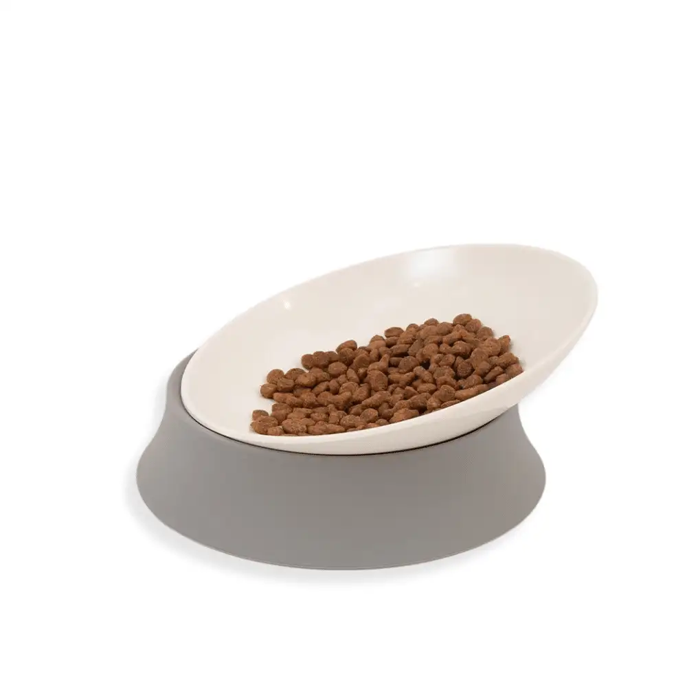 Comedero Crema inclinado para gatos