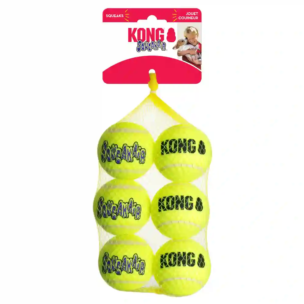 Kong Pelota de Tennis Squeakair (6 UDS).