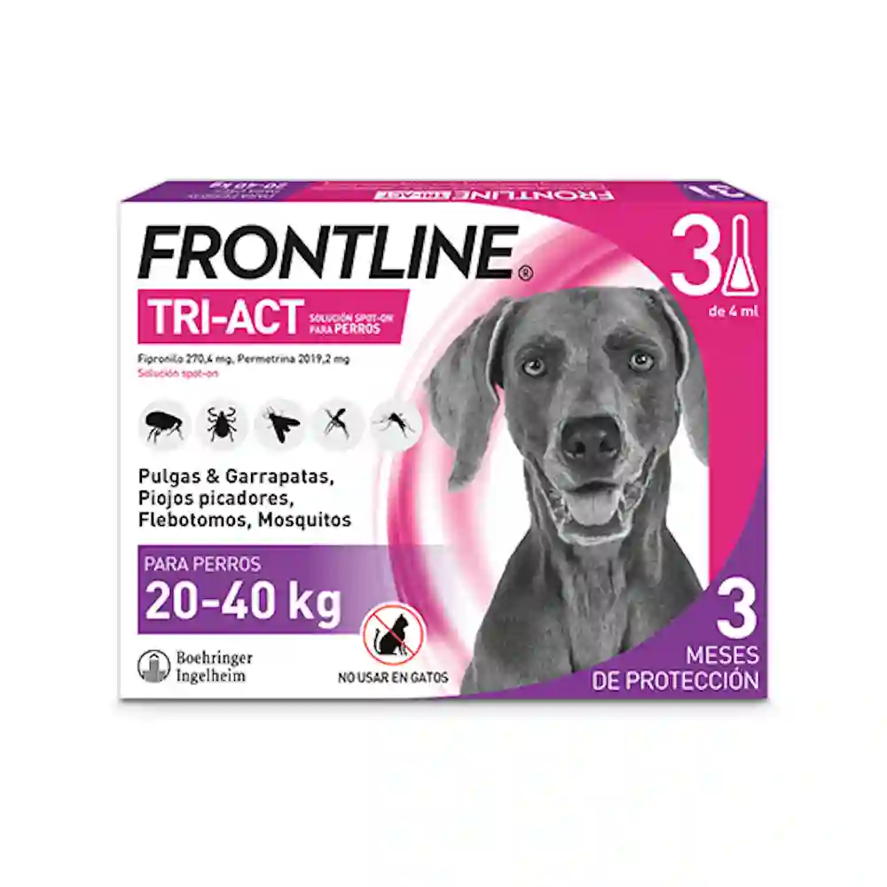 Frontline Pipetas Tri-Act Para Perros de 20-40 kg