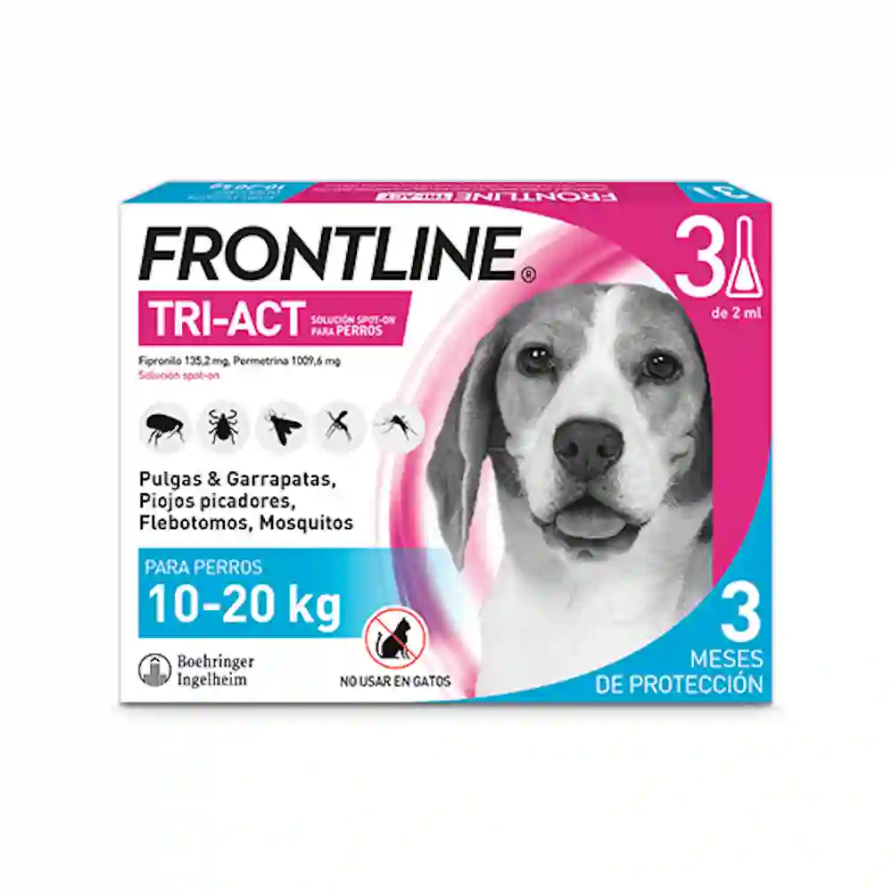 Frontline Pipetas Tri-Act Para Perros de 10-20 kg