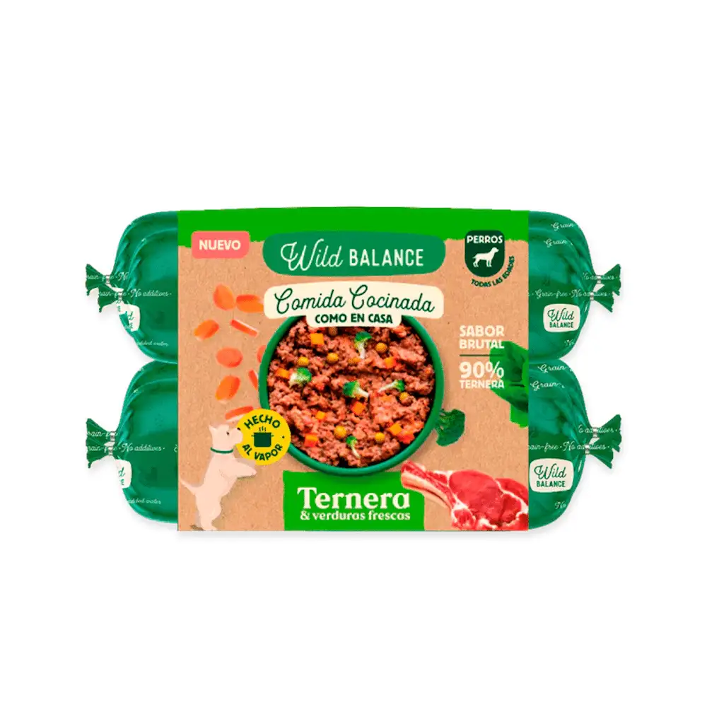 Wild Balance Comida Cocinada de ternera Con Verduras para Perros 1,3kg