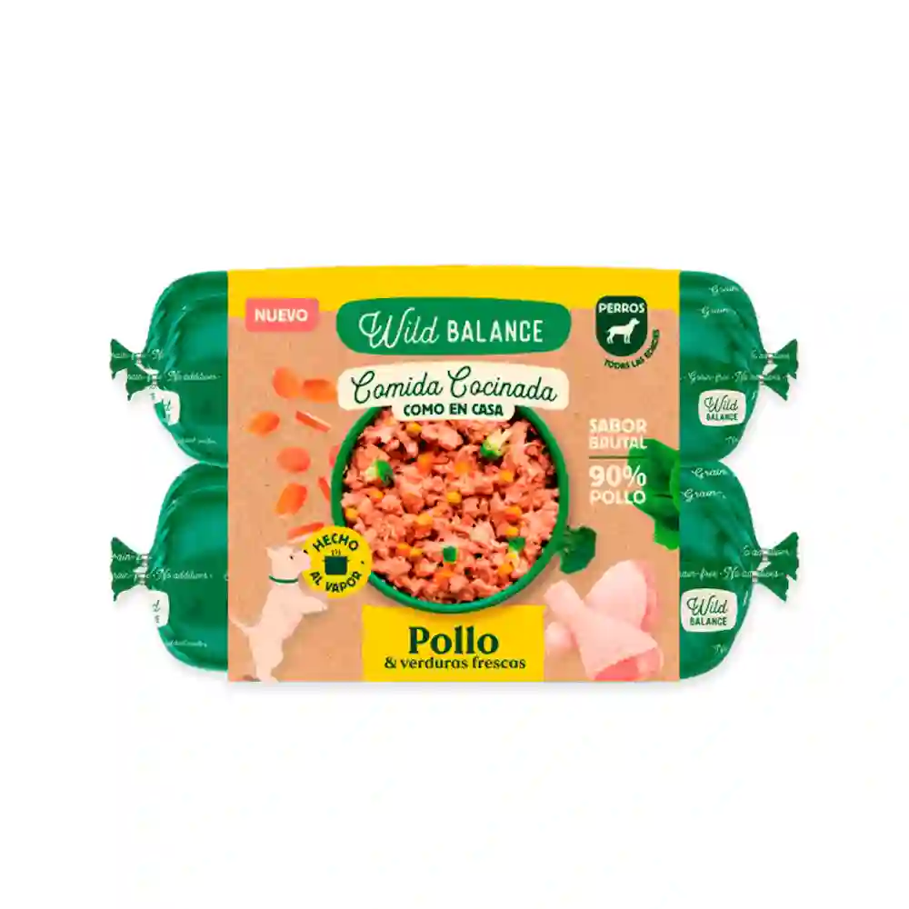 Wild Balance Comida Cocinada de Pollo Con Verduras para Perros 1,3kg