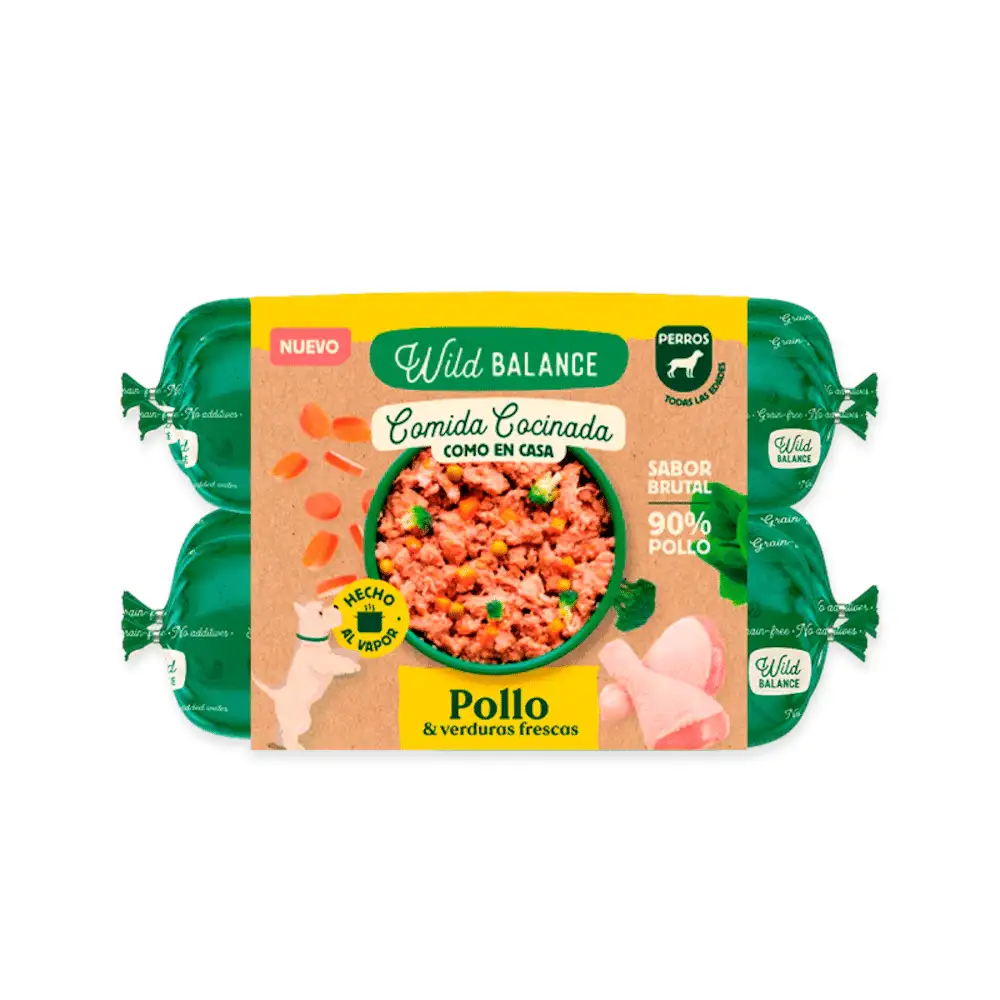 Wild Balance Comida Cocinada de Pollo Con Verduras para Perros 1,3kg