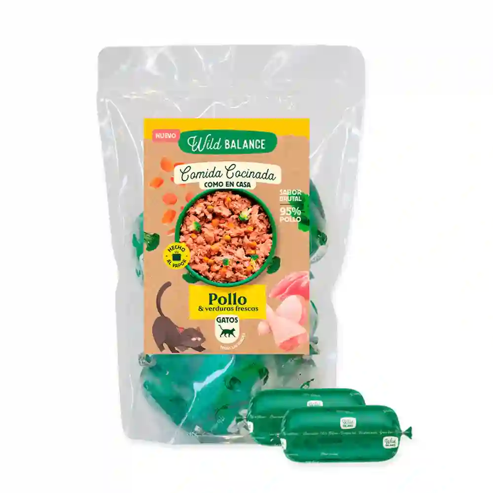 Wild Balance Comida Cocinada de Pollo Con Verduras para Gatos 1,2kg