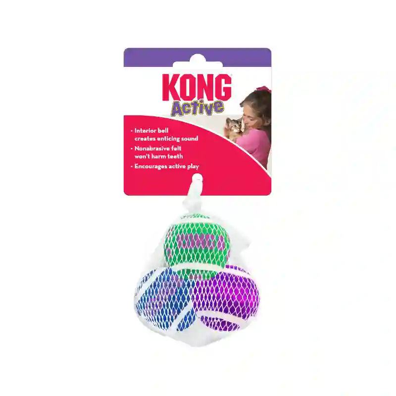 Kong Active Cat Pelotas de Tennis Con Cascabel