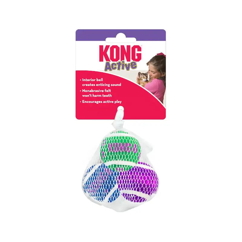 Kong Active Cat Pelotas de Tennis Con Cascabel