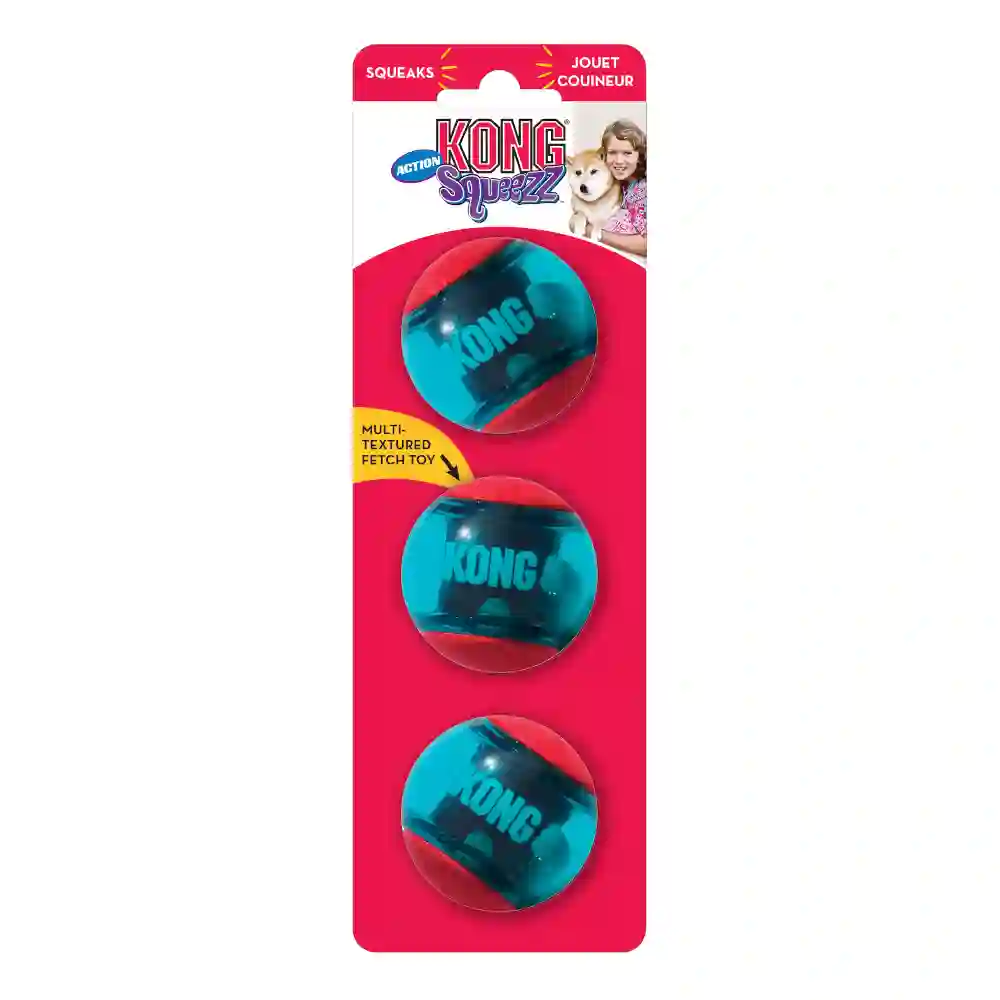Acción de Kong Pelota Squeezz (3 UDS)