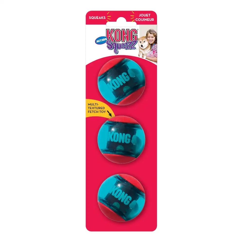 Acción de Kong Pelota Squeezz (3 UDS)