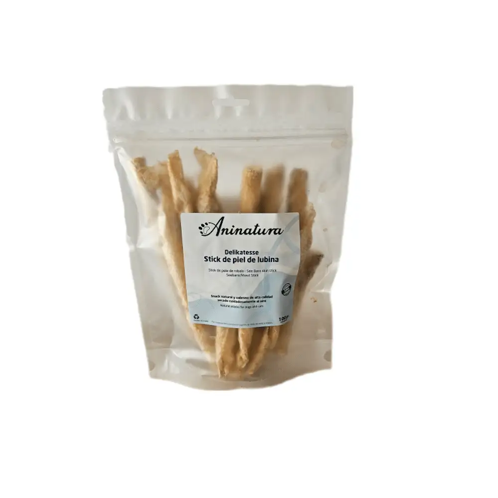 Aninatura delikatesse stick de piel de lubina 100g