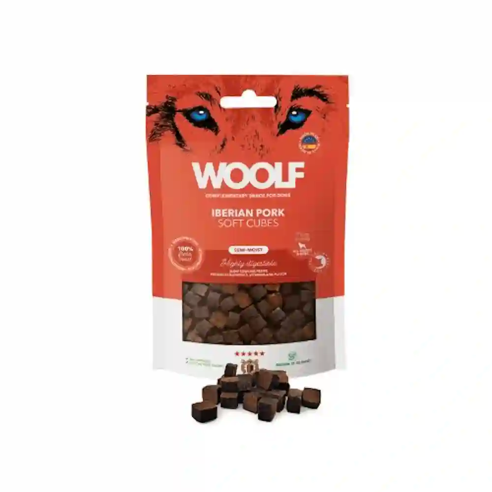 Snack de cubos de lana semihúmedo cerdo ibérico 100g