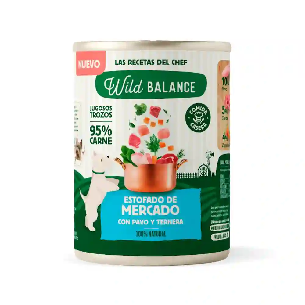 Balance salvaje Lata Frofado de Mercado Con Pavo y Ternera 400G