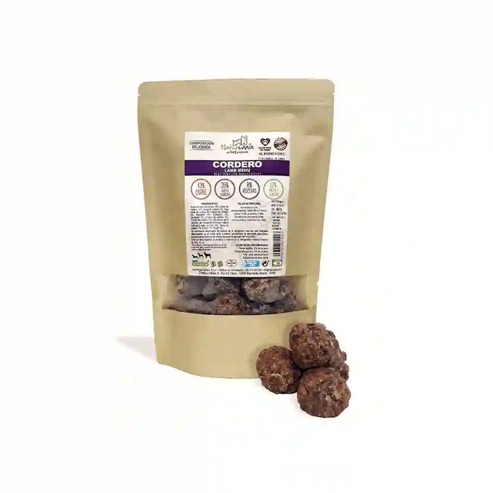 Naturcanina Menú de Albóndigas de Cordero para Perros 900G