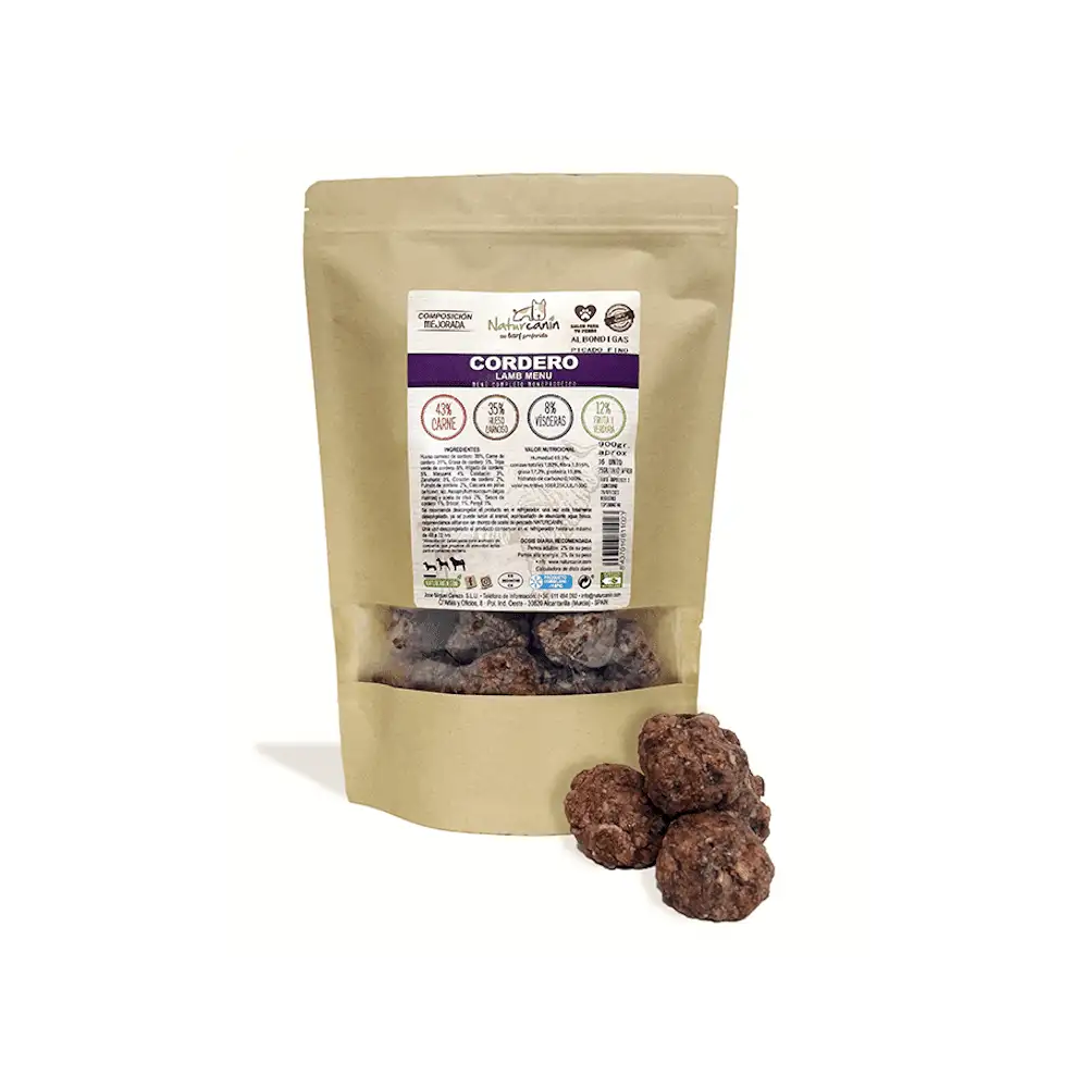 Naturcanina Menú de Albóndigas de Cordero para Perros 900G