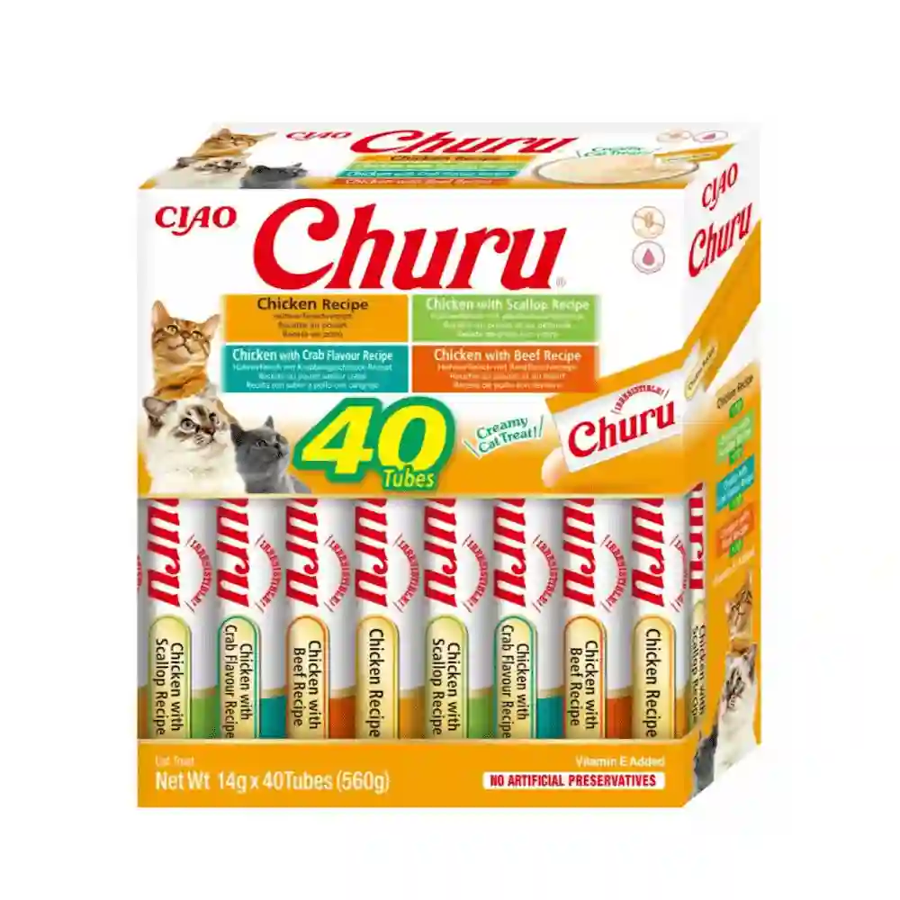 Churu Cat Puré Variedades de Pollo Caja 40x14g