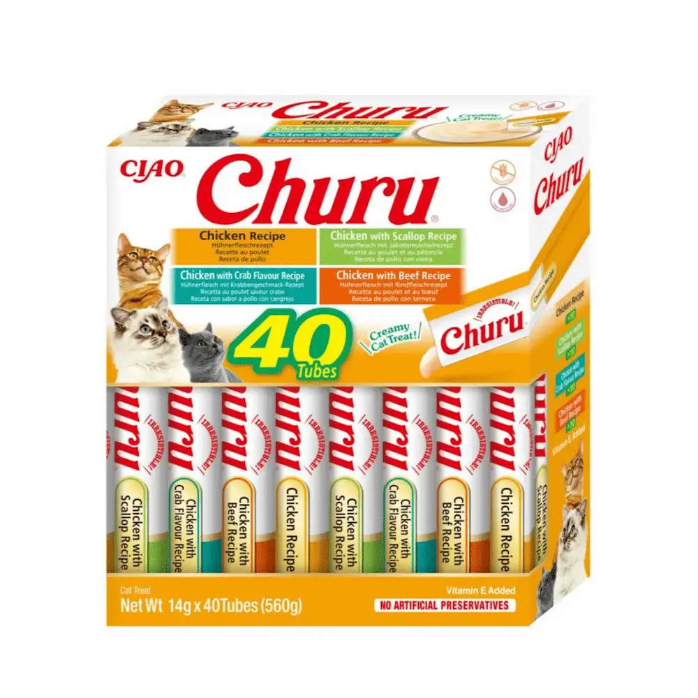 Churu Cat Puré Variedades de Pollo Caja 40x14g
