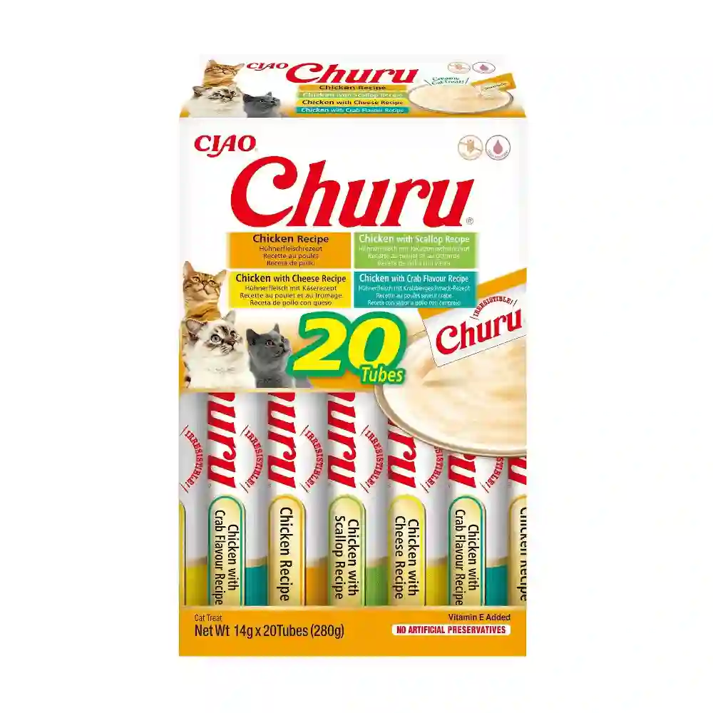 Churu Cat Puré Variedades de Pollo Caja 20x14g