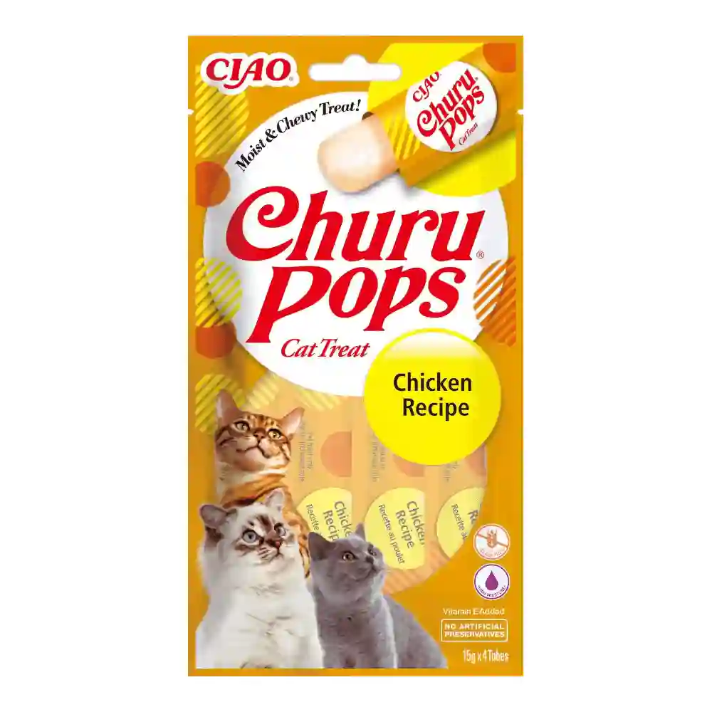 Churu Snack Pops Receta de Pollo Para Gatos 4x15g