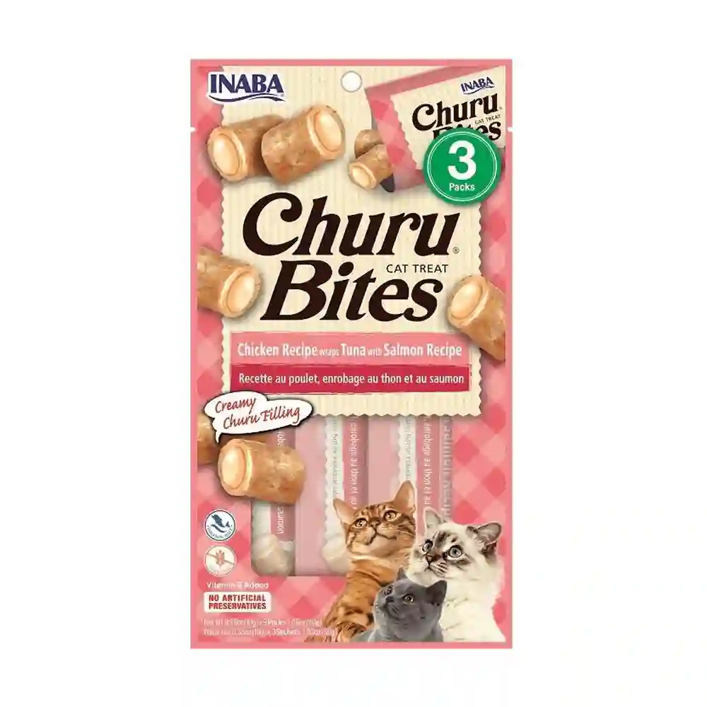 Churu Cat Bites Receta de Atún Con Salmón 3x10g
