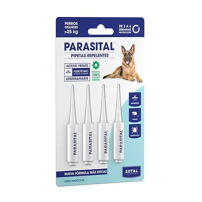 Pipetas parasitales de 5 ml para perros de +25 kg