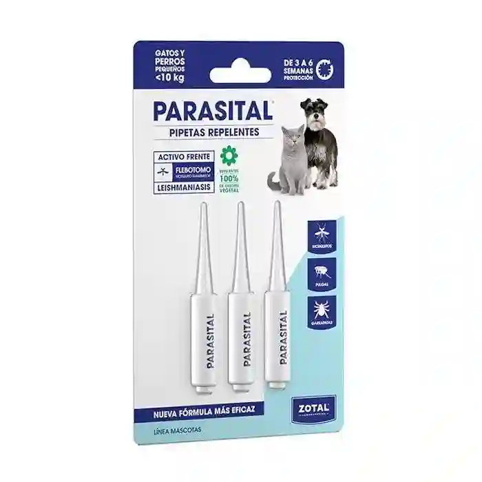 Pipetas parasitales de 1,25 ml para perros y gatos de <10kg