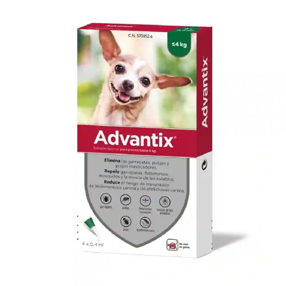 Advantix Pipetas de 0,4ml para perros de 1-4kg